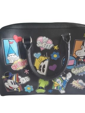 Disney Parks Purse Shoulder Bag Comic Pop Cartoon Black Oh Boy Strap Like New